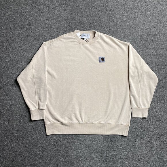 Carhartt Off White Round Neck Logo Sweatshirt
